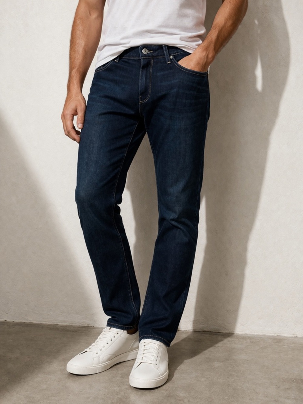 PAIGE Lennox Slim Fit Jeans 34 Hale Dark Wash Stretch Denim Men